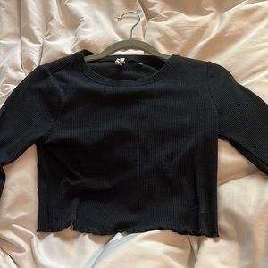 Waffle Knit Crop Longsleeve